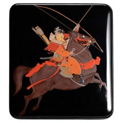 Edo Gold-Lacquer Writing Box with Samurai Warrior, Makie Suzuribako
