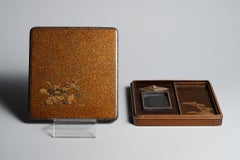 Edo Gold Nashiji Maki-e Suzuribako, Camellia & Plum