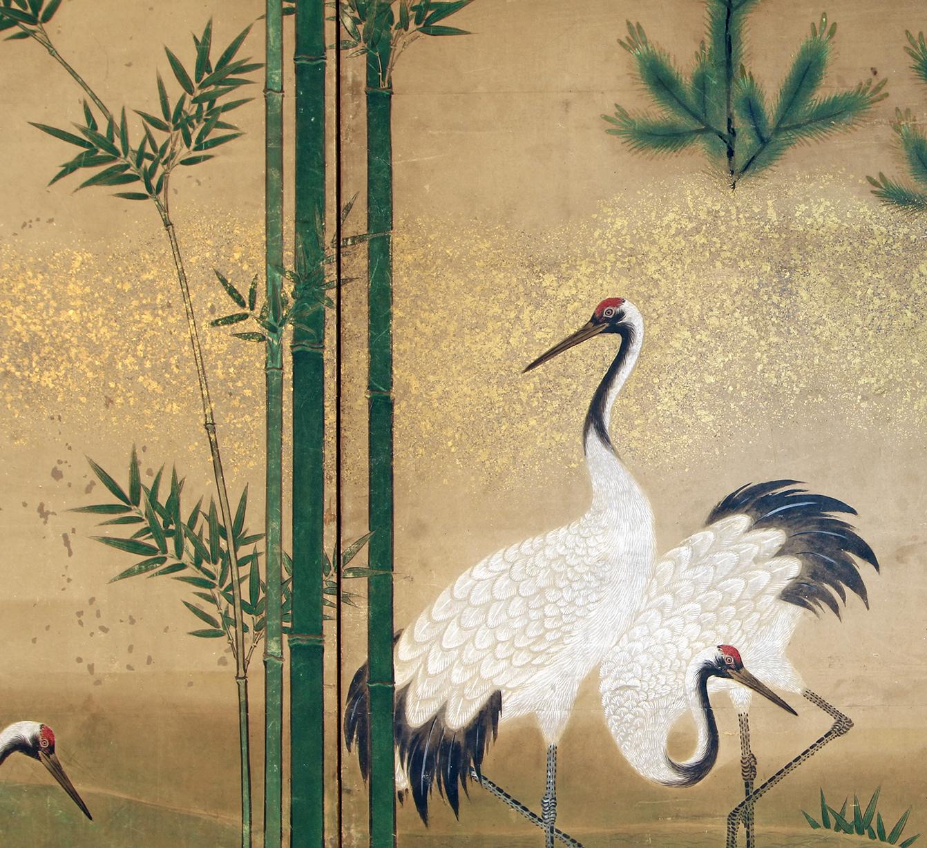 Edo Japanese Screen - Interior Design - Decorative Landscape  -Japan Antiques. In Good Condition In Brescia, IT