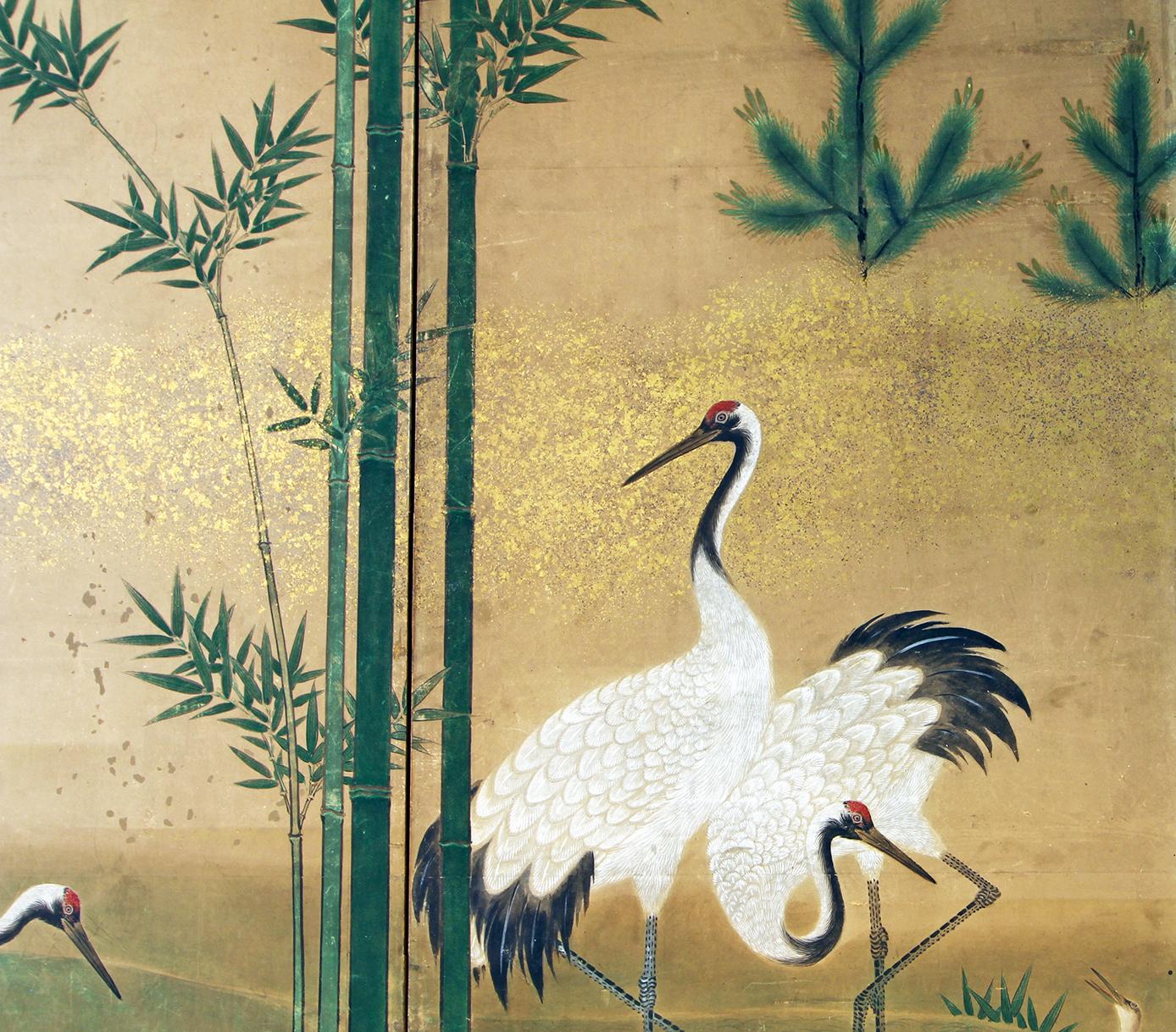 Edo Japanese Screen - Interior Design - Decorative Landscape  -Japan Antiques. 1