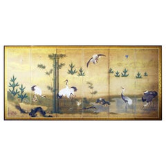 Edo Japanese Screen - Interior Design - Decorative Landscape -Japan Antiques.