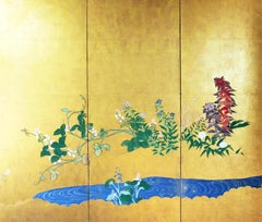 Edo Landscape Japanese Folding Screen