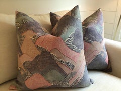 Kelly Wearstler per Lee Jofa "Edo Linen" in Opale 22" Cuscini imbottiti in piuma d'oca - una coppia