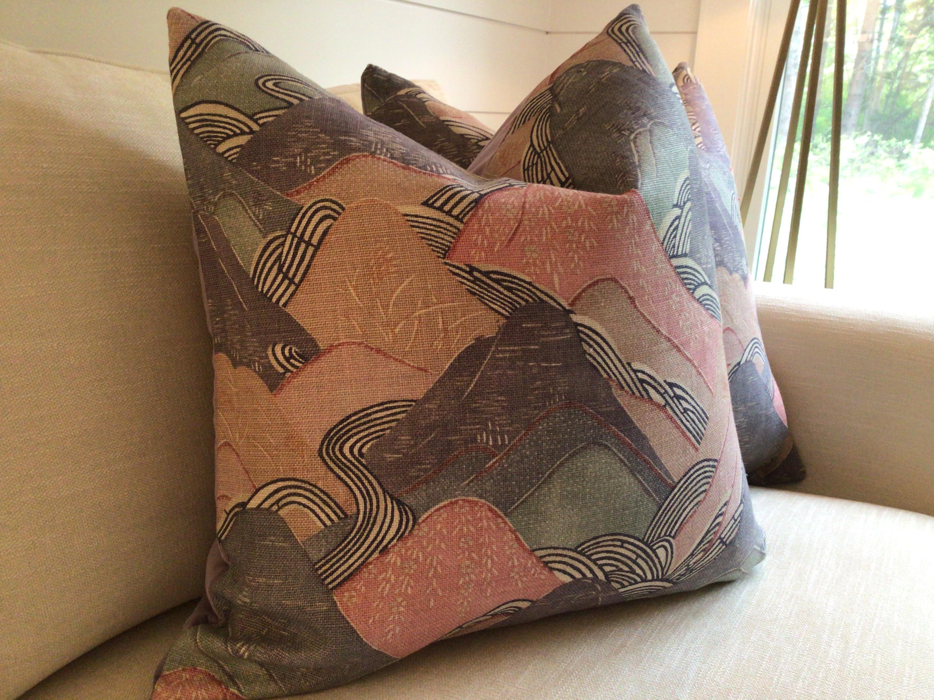 Edo Lee Jofa Opal Down-Filled Pillows- a Pair In New Condition For Sale In Winder, GA