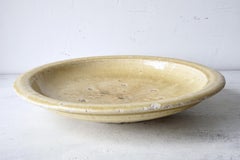 Edo-Meiji 19th century Japanese mingei Seto stoneware large Ishizara plate