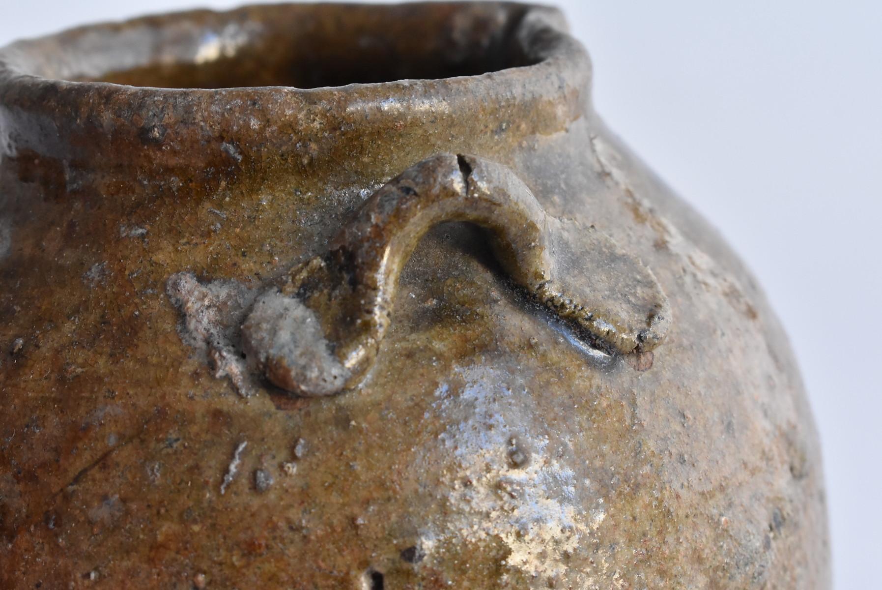 Pottery Edo Period '1600-1800' Japanese Old Small Jar 
