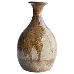 Bouteille de saké japonais "Karatsu Ware" de la période Edo (1600) / Vase antique Kintsugi