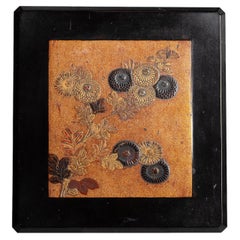 Edo Period Gold Nashiji Maki-e Suzuribako, Hen & Chicks