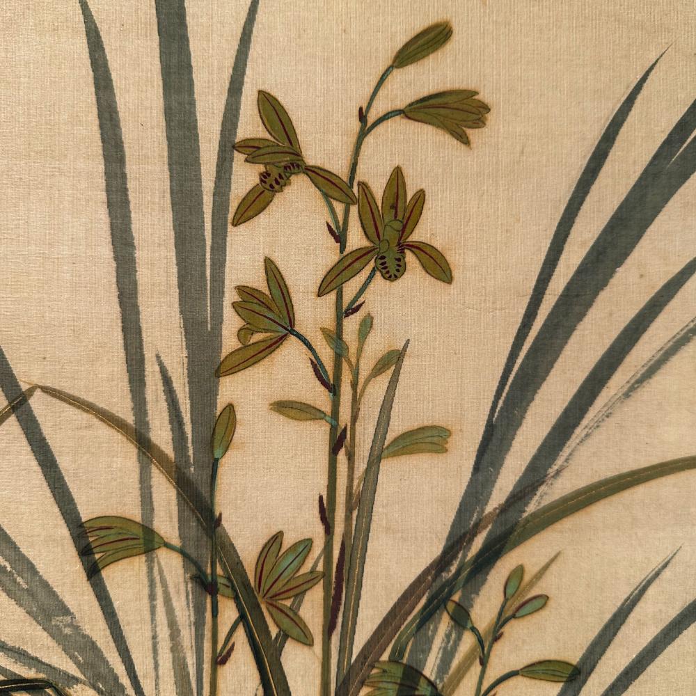 Edo Period Golden Screen - Summer Florals For Sale 3