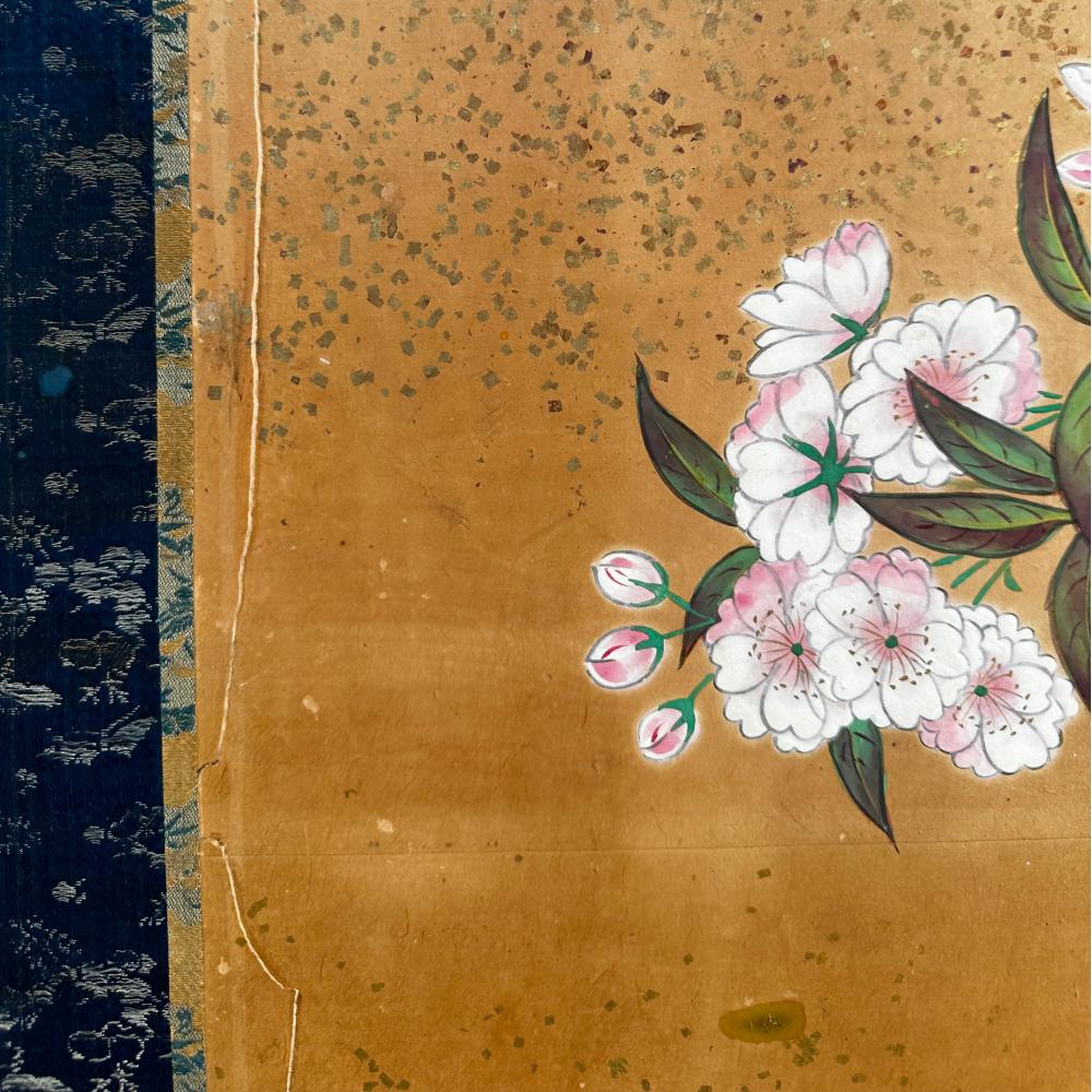 Edo Period Golden Screen - Summer Florals For Sale 4