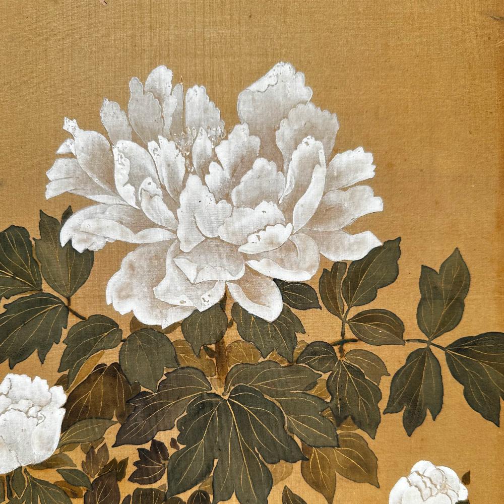 Edo Period Golden Screen - Summer Florals For Sale 5