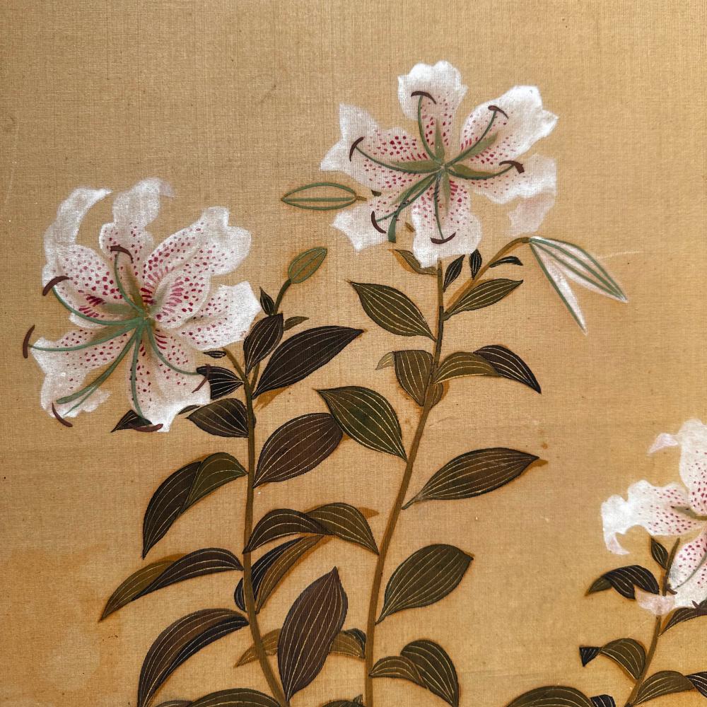 Edo Period Golden Screen - Summer Florals For Sale 6
