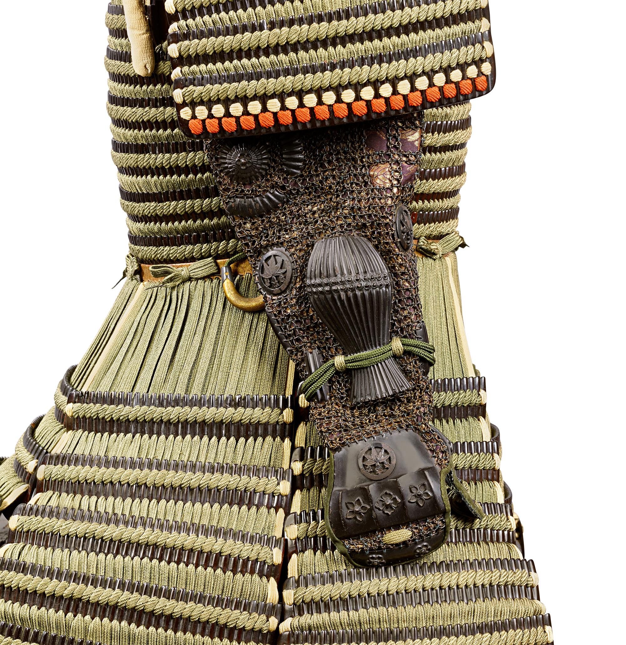 Copper Edo-period Green-Laced Samurai Suit For Sale