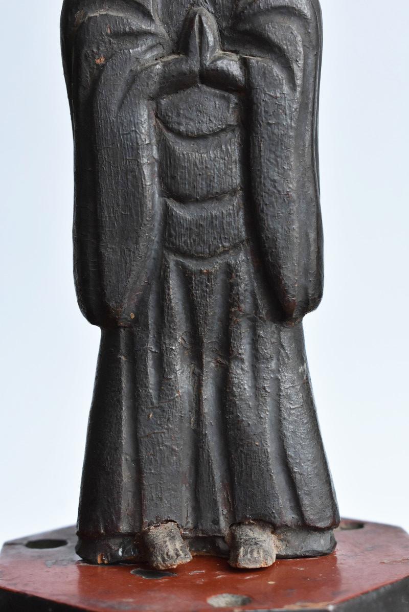 Sculpté à la main Statue de Bouddha en bois sculpté en bois de la période Edo au Japon / Bouddha des 1750-1850 en vente