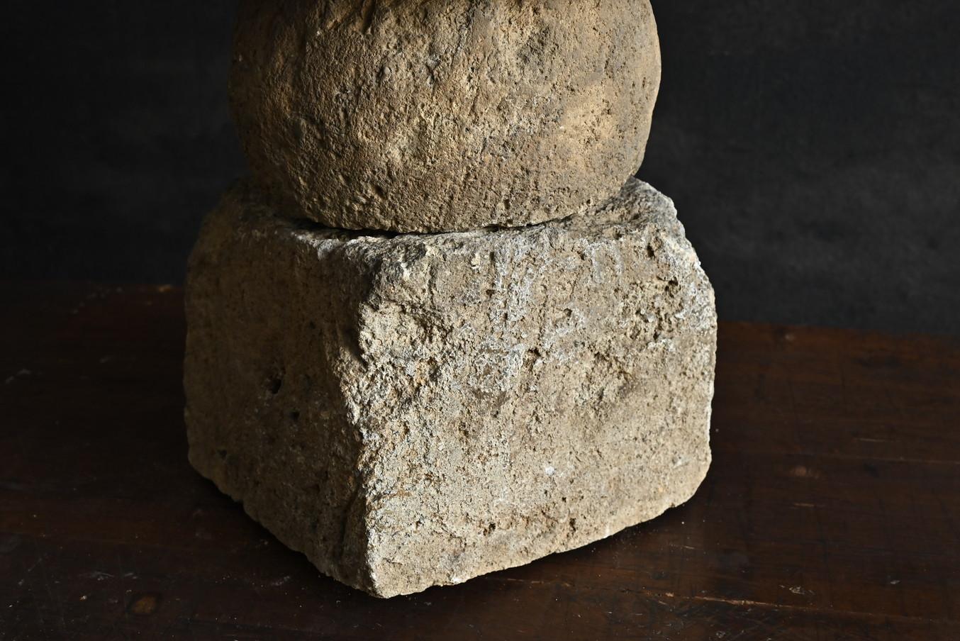 Edo period Japanese antique stone four-tiered tower/1600-1800/Edo/Stone lantern 6