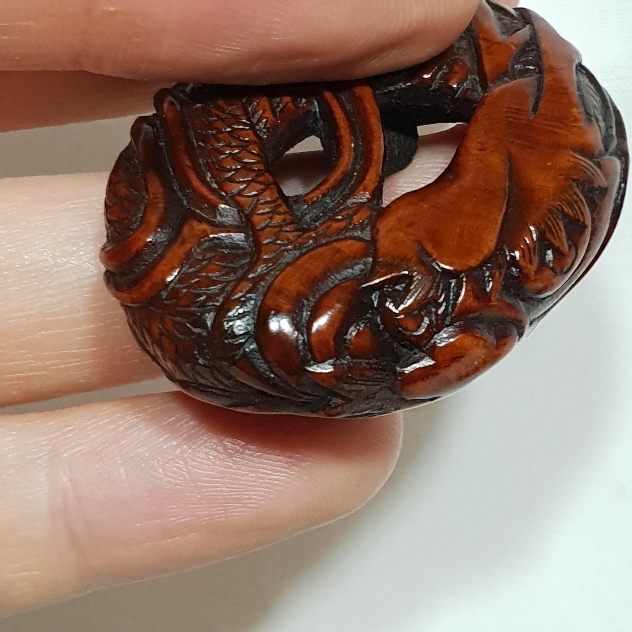 Edo Period Japanese Coiled Dragon Netsuke, 1820s 6