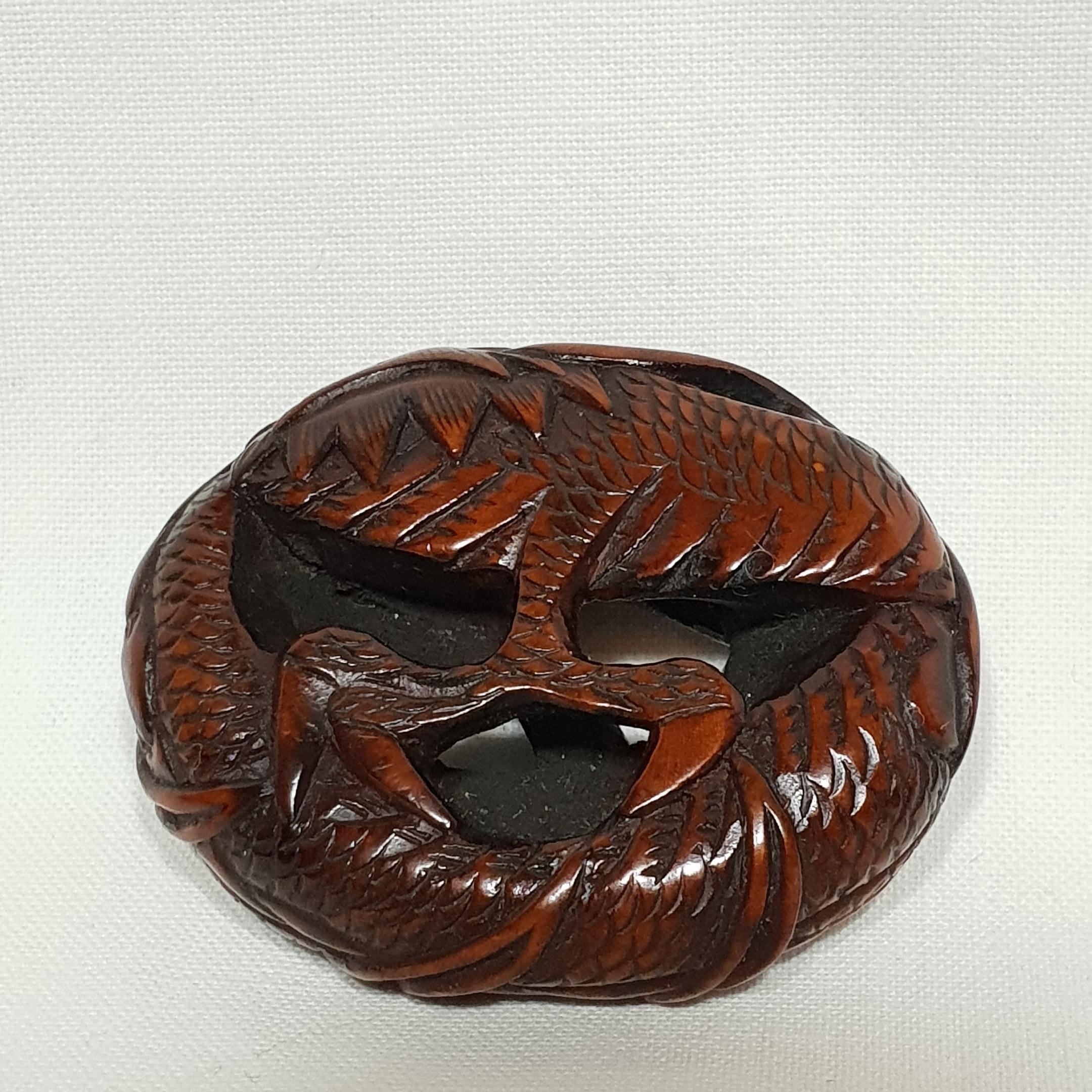 19th Century Edo Period Japanese Coiled Dragon Netsuke, 1820s