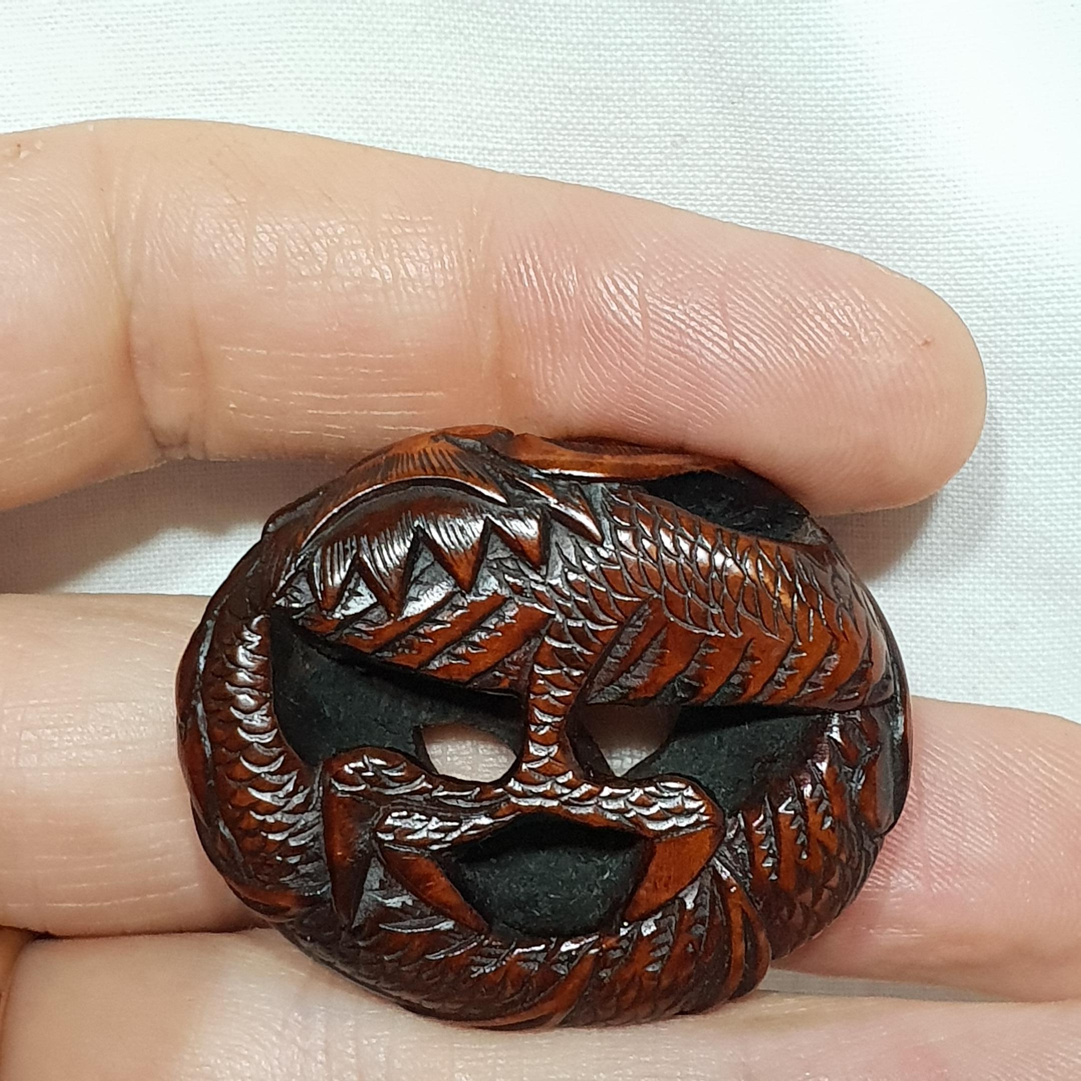 Edo Period Japanese Coiled Dragon Netsuke, 1820s 3