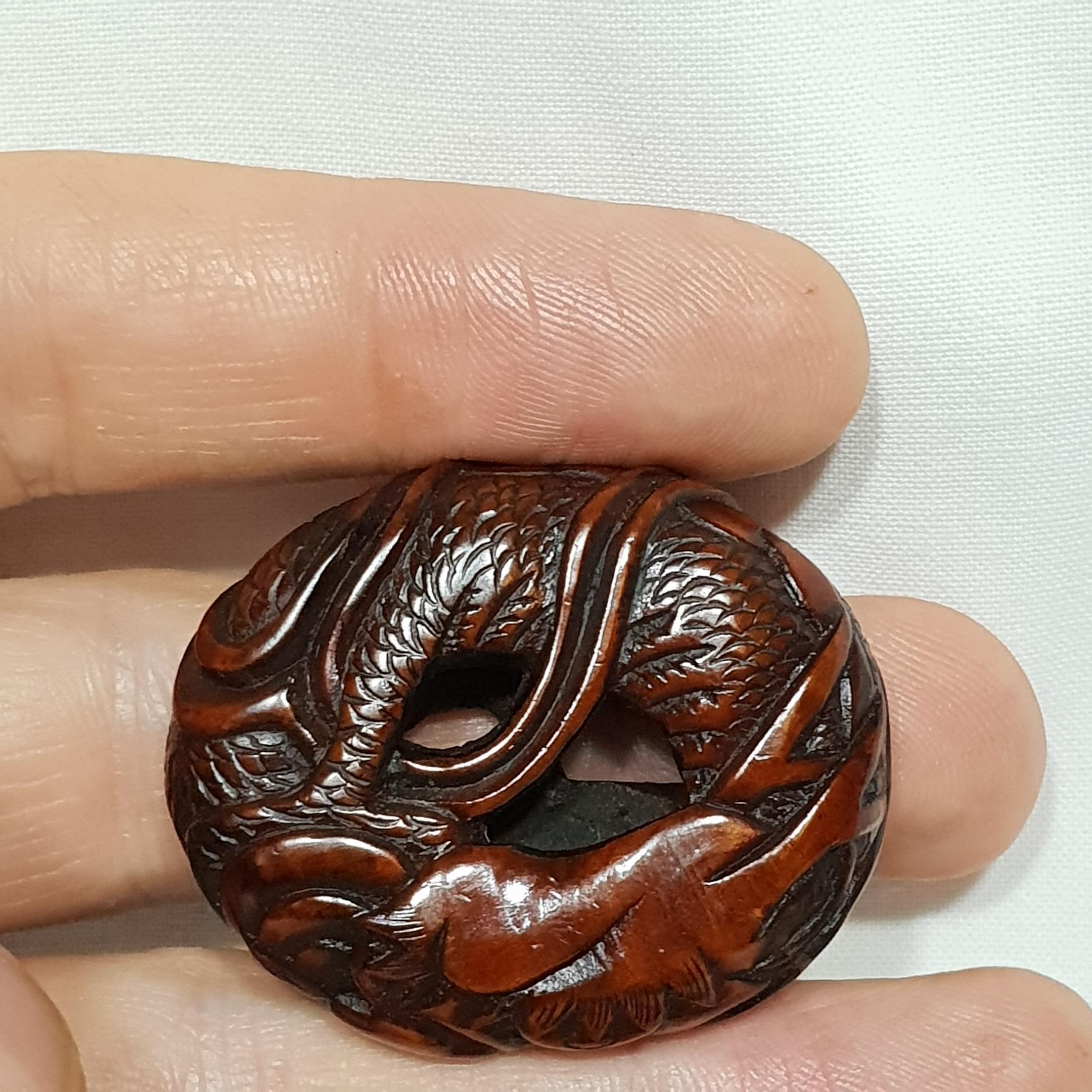 Edo Period Japanese Coiled Dragon Netsuke, 1820s 4