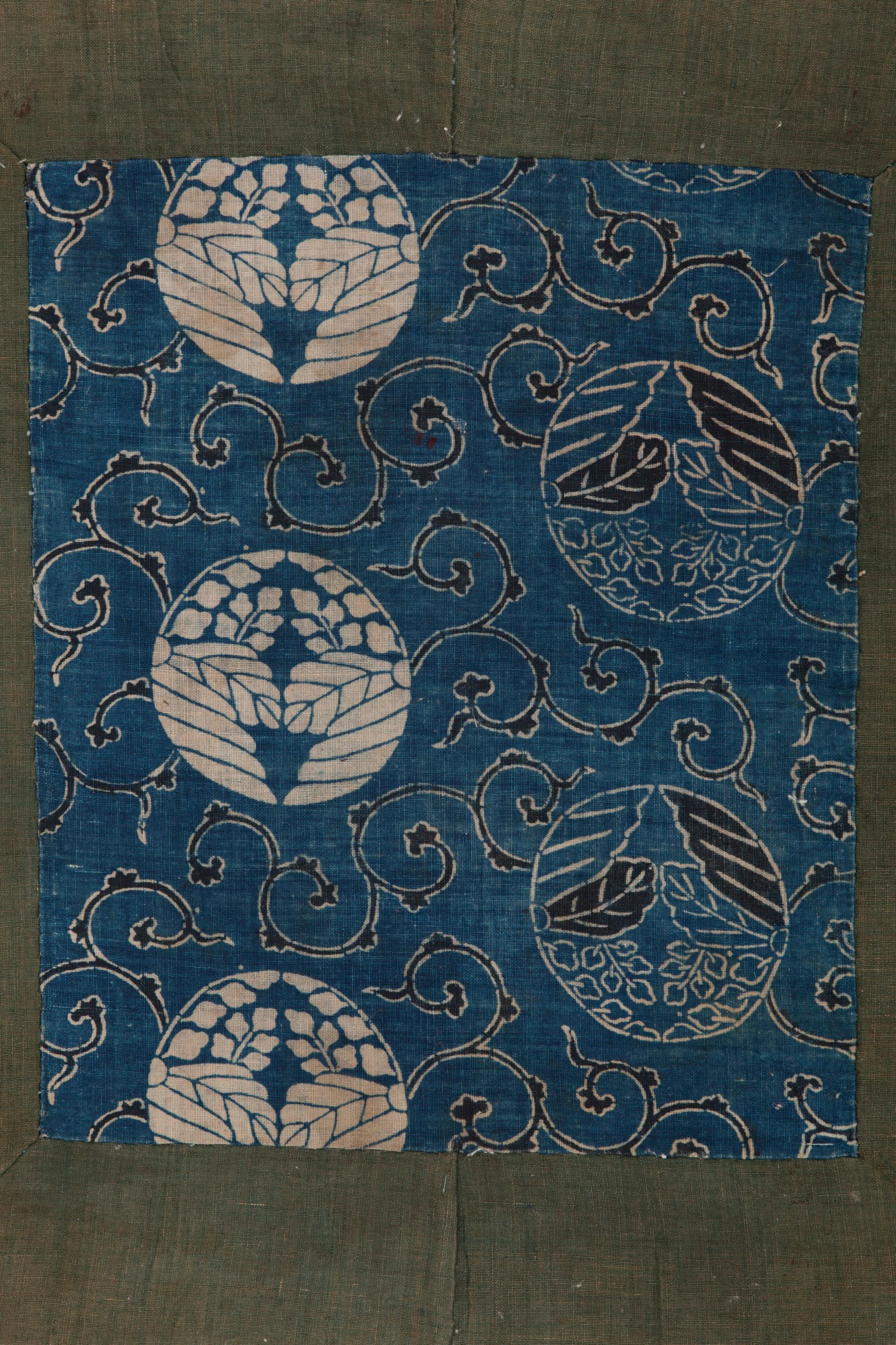 Vegetable Dyed Edo Period Japanese Cushion Cover For Sale