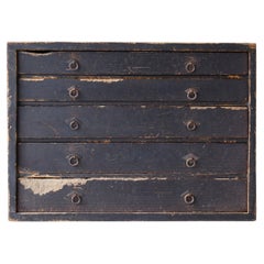 Cómoda japonesa del periodo Edo, de la década de 1789 / Cómoda baja Tansu, mesita de noche, estilo wabi-sabi