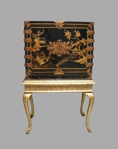 Edo Period Japanese Lacquer Cabinet on English Giltwood Stand