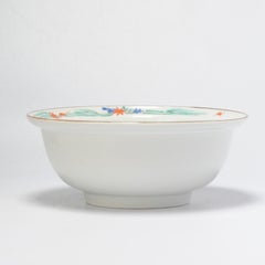 Edo Period Japanese Porcelain Kakiemon Bowl Bamboo Flowers Prunus, 18th Century