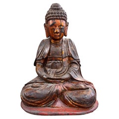 Edo Period Japanese Seated Buddha Sculpture, 19th Century
