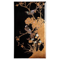 Edo Period Kajikawa Gold Maki-e & Raden Bird Suzuribako