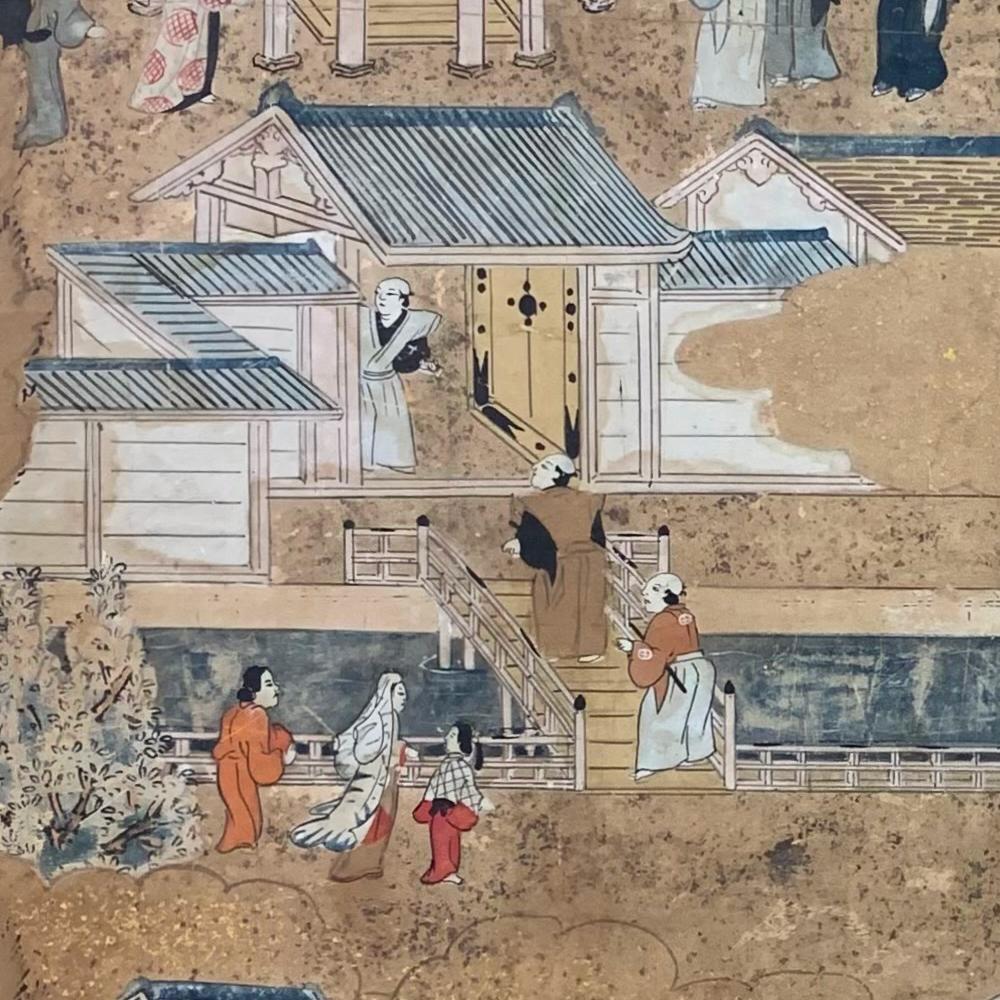 Edo-Periode Kyoto Bildschirm (Japanisch) im Angebot
