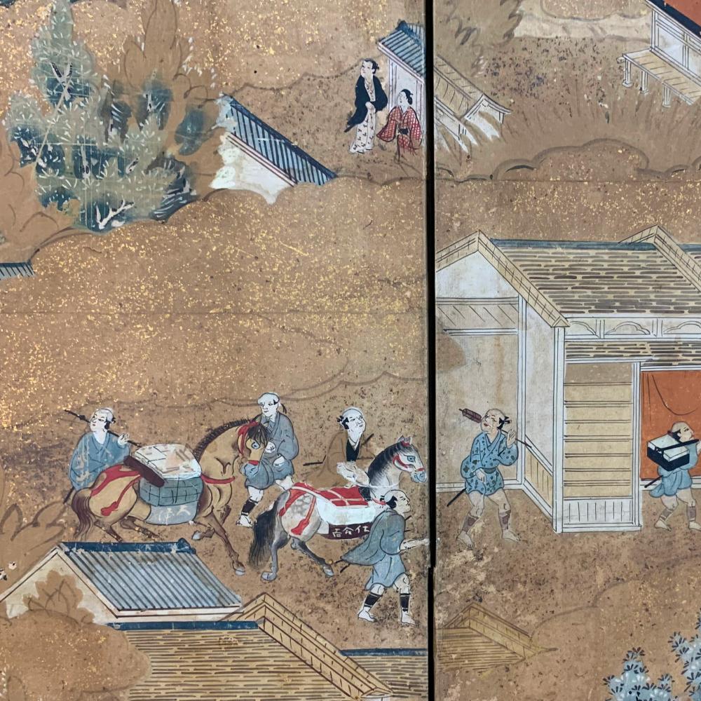 Edo-Periode Kyoto Bildschirm (18. Jahrhundert und früher) im Angebot
