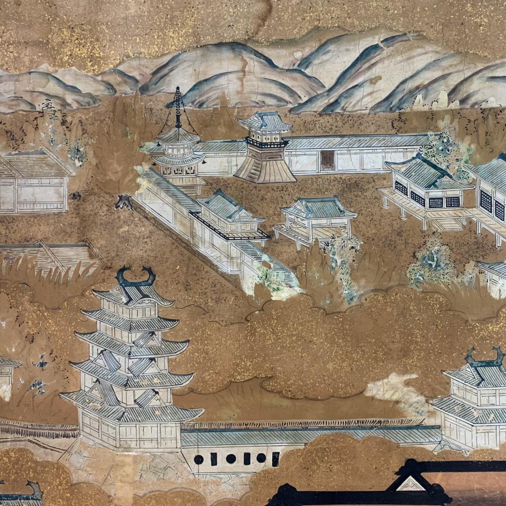 Biombo de Kioto del Periodo Edo Seda en venta