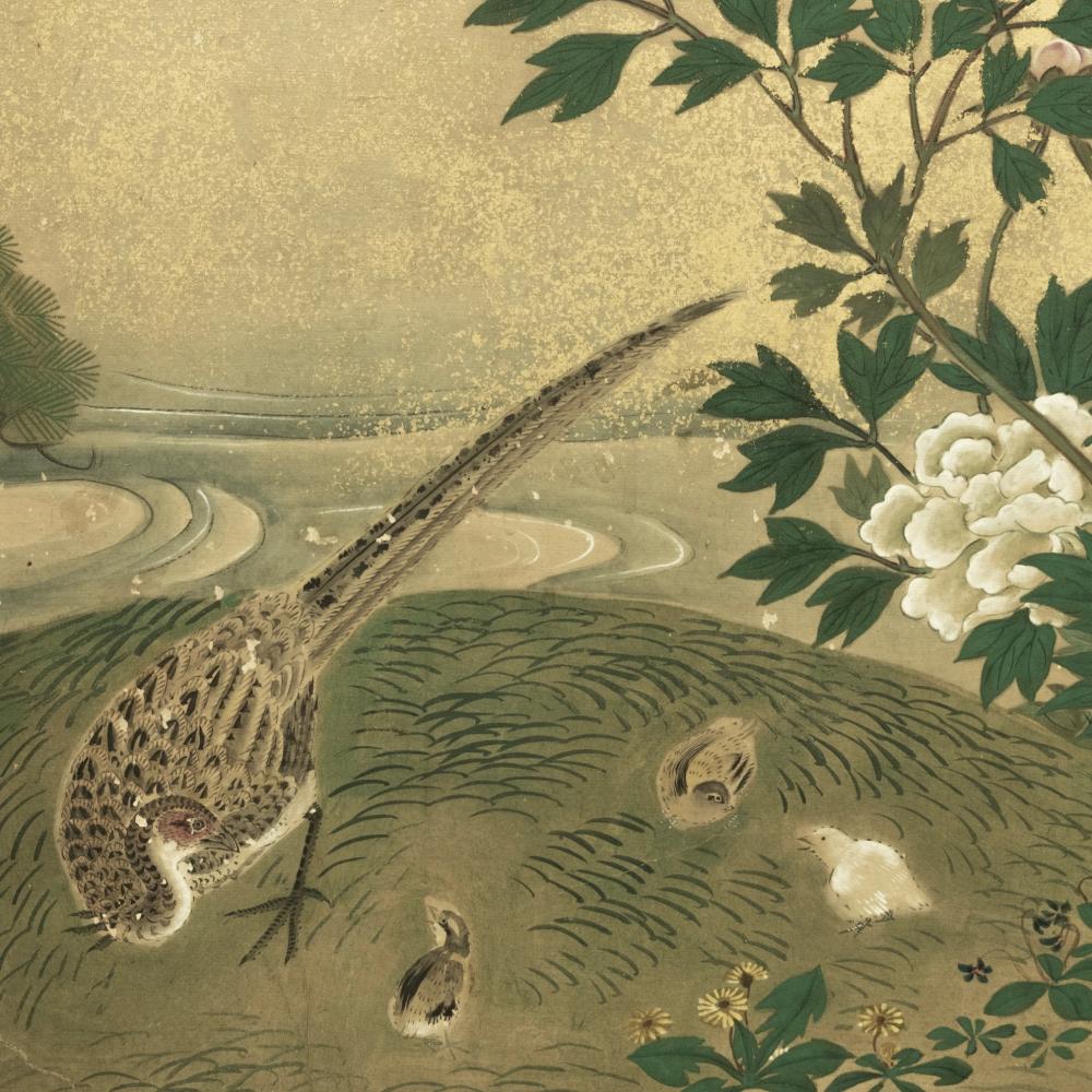 Edo-Periode Nature-Bildschirm von Kanō Tsunenobu (Papier) im Angebot
