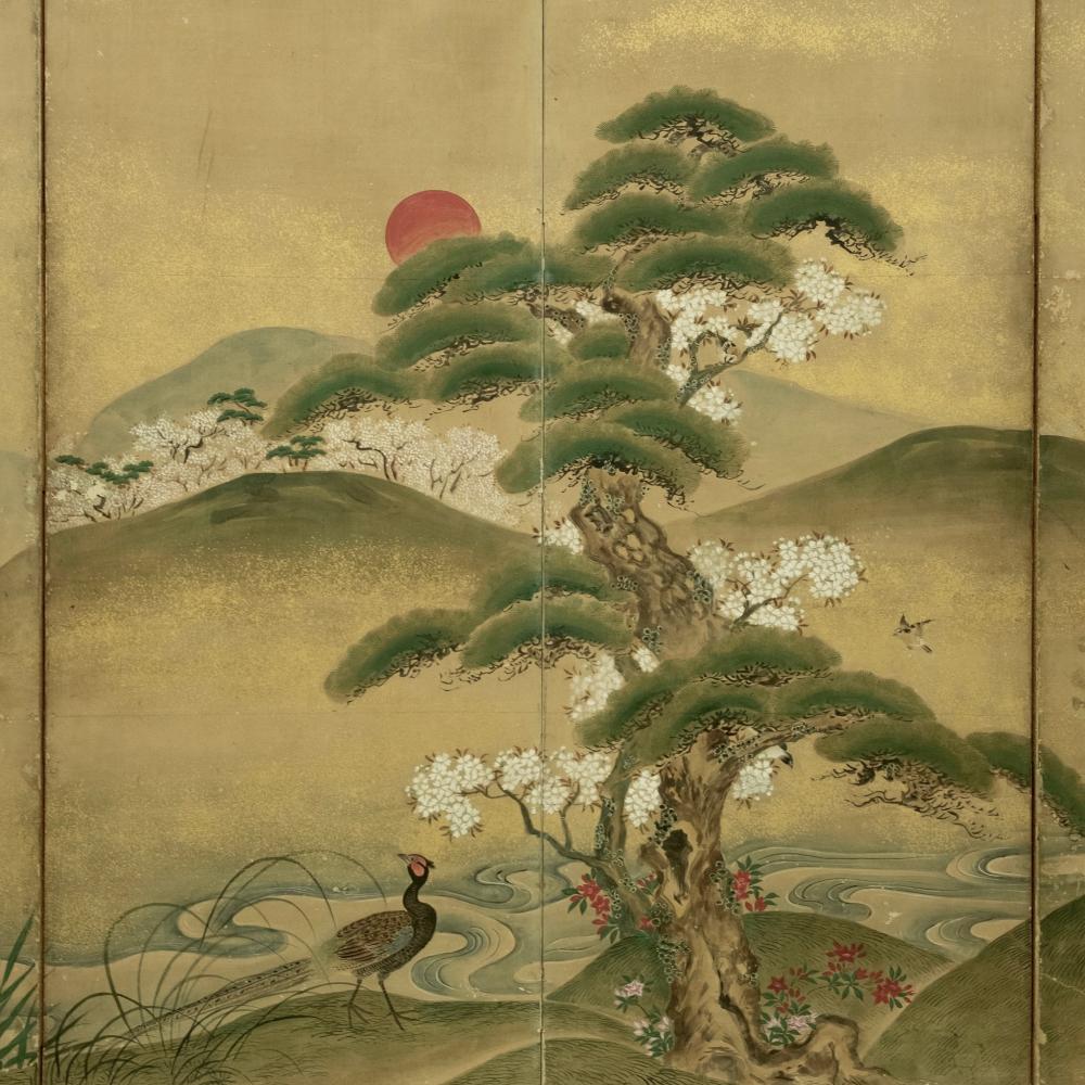 Edo Period Nature Screen by Kanō Tsunenobu For Sale 2