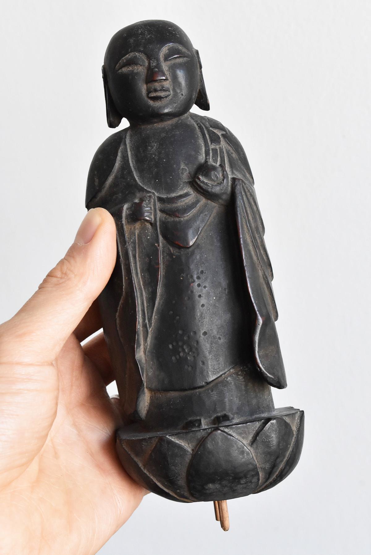 Edo Period Old Japanese Wood Carving Buddha/Jizo Bodhisattva, 18th-19th Century 10
