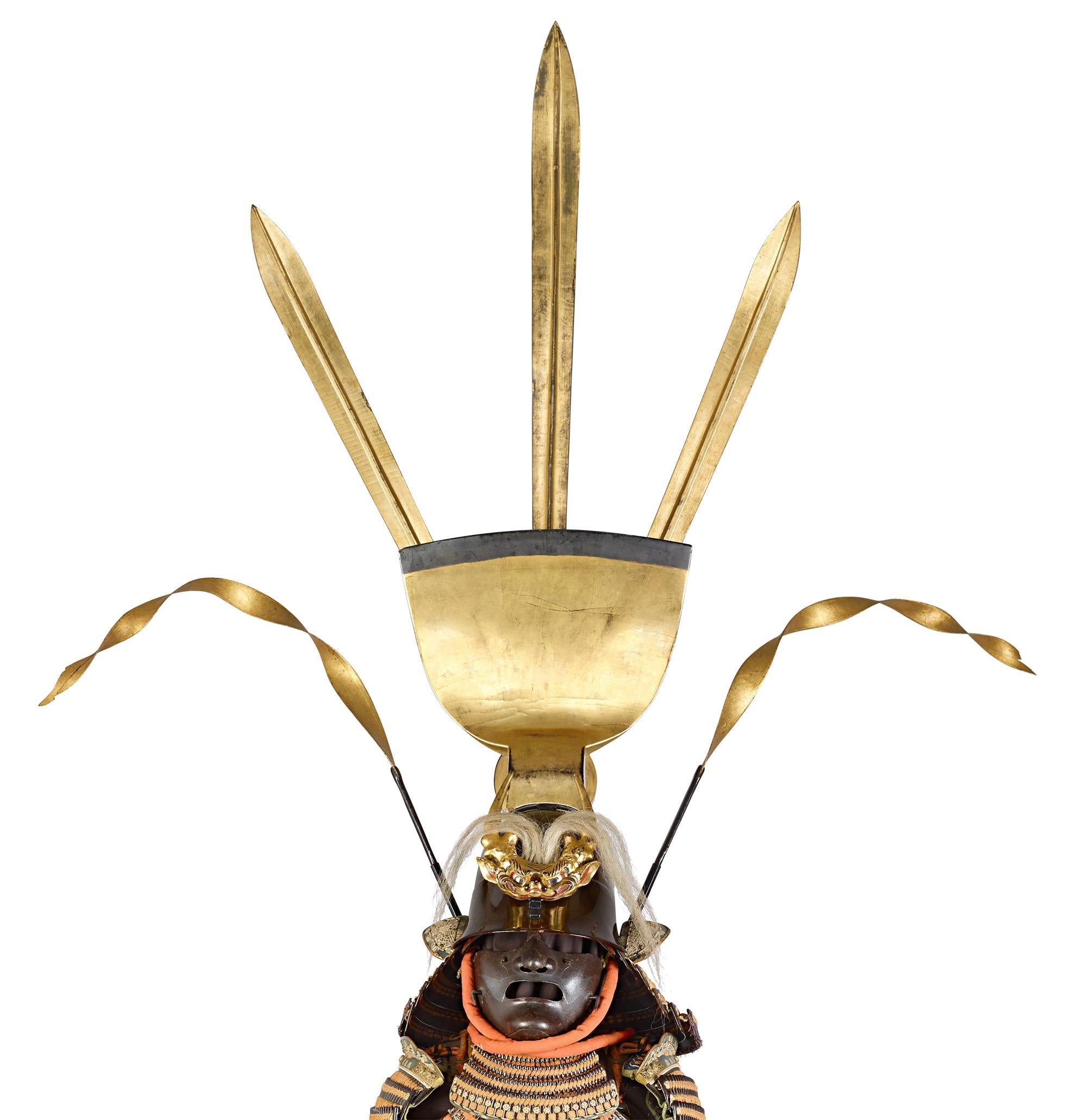 Asian Edo-period Orange-Laced Samurai Suit For Sale