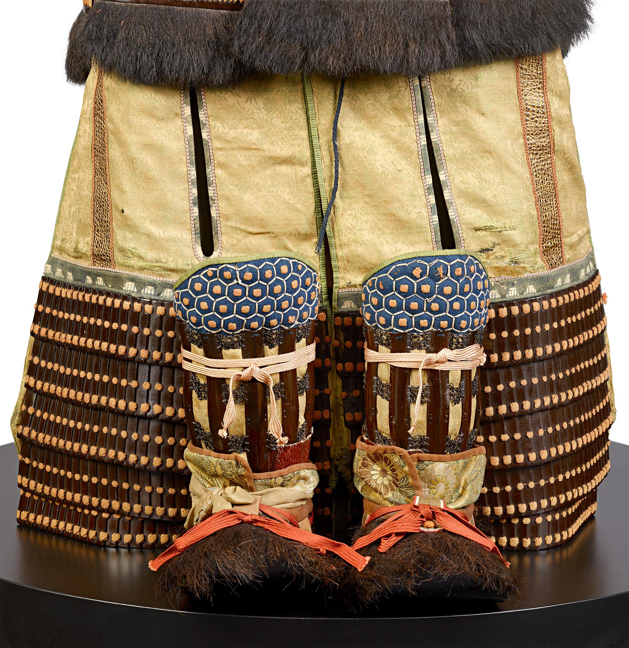 Copper Edo-period Orange-Laced Samurai Suit For Sale