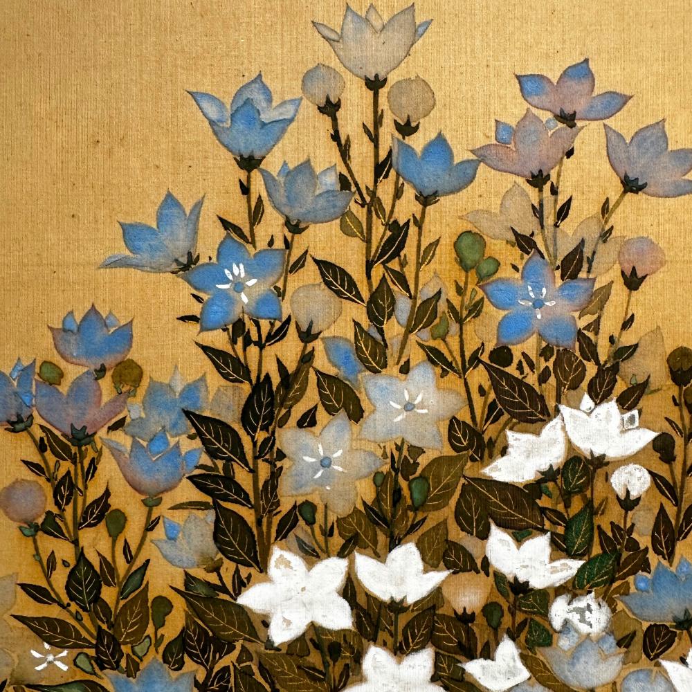 Edo Period Rimpa School Golden Screen - Summer Florals In Good Condition For Sale In Fukuoka, JP