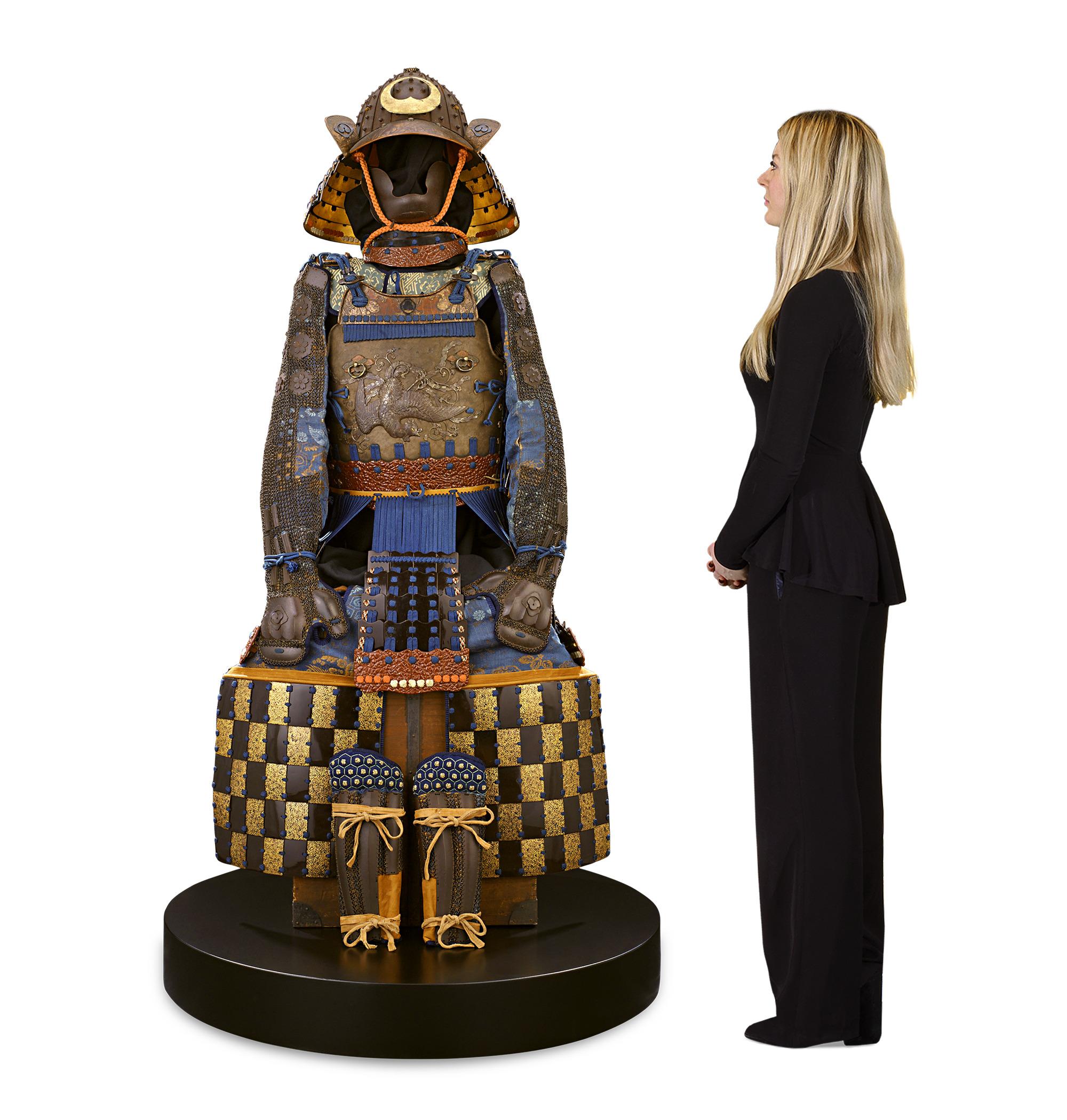 This complete nerikawa Kaga gusoku samurai suit of armor dating to the 18th century represents a stunning fusion of functional design and intricate artistry. Crafted exclusively for the esteemed samurai warriors, the very finest armors employed