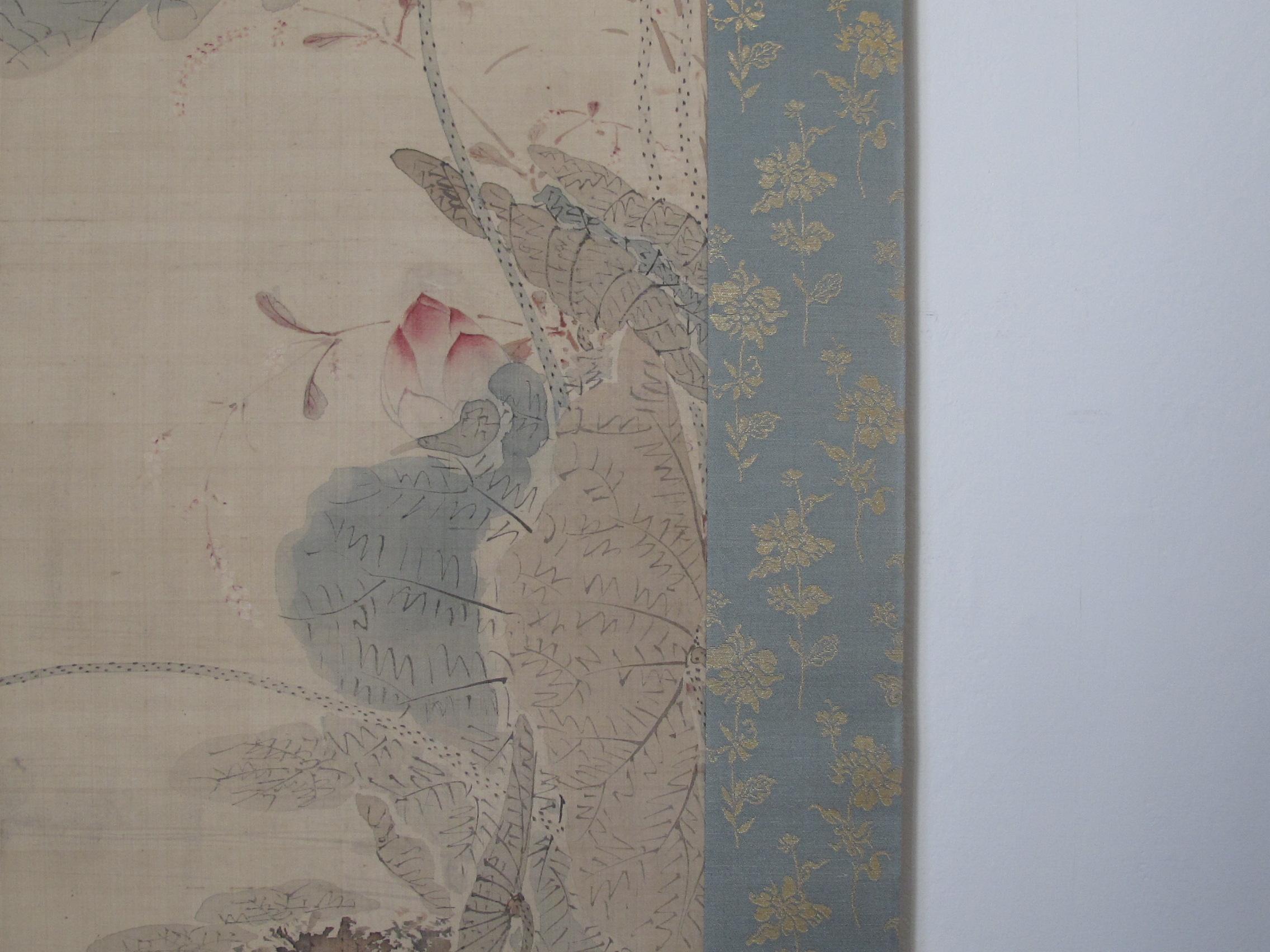 Japanese Edo Period Scroll on Silk For Sale
