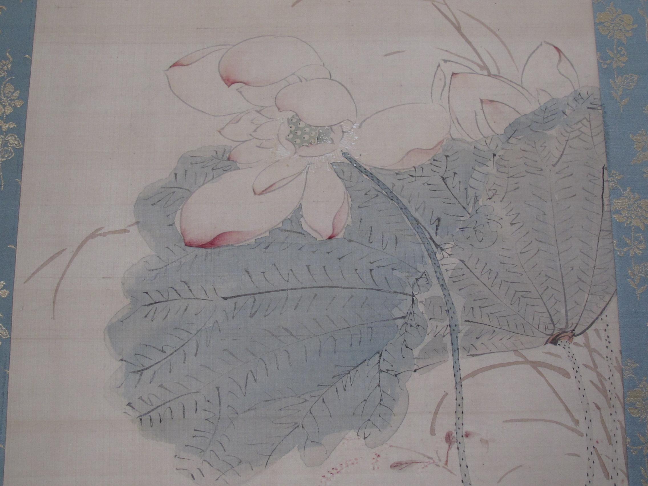 Edo Period Scroll on Silk In Excellent Condition For Sale In TORINO, IT