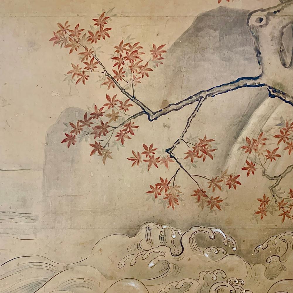 Fatto a mano Schermo di transizione stagionale del periodo Edo in vendita