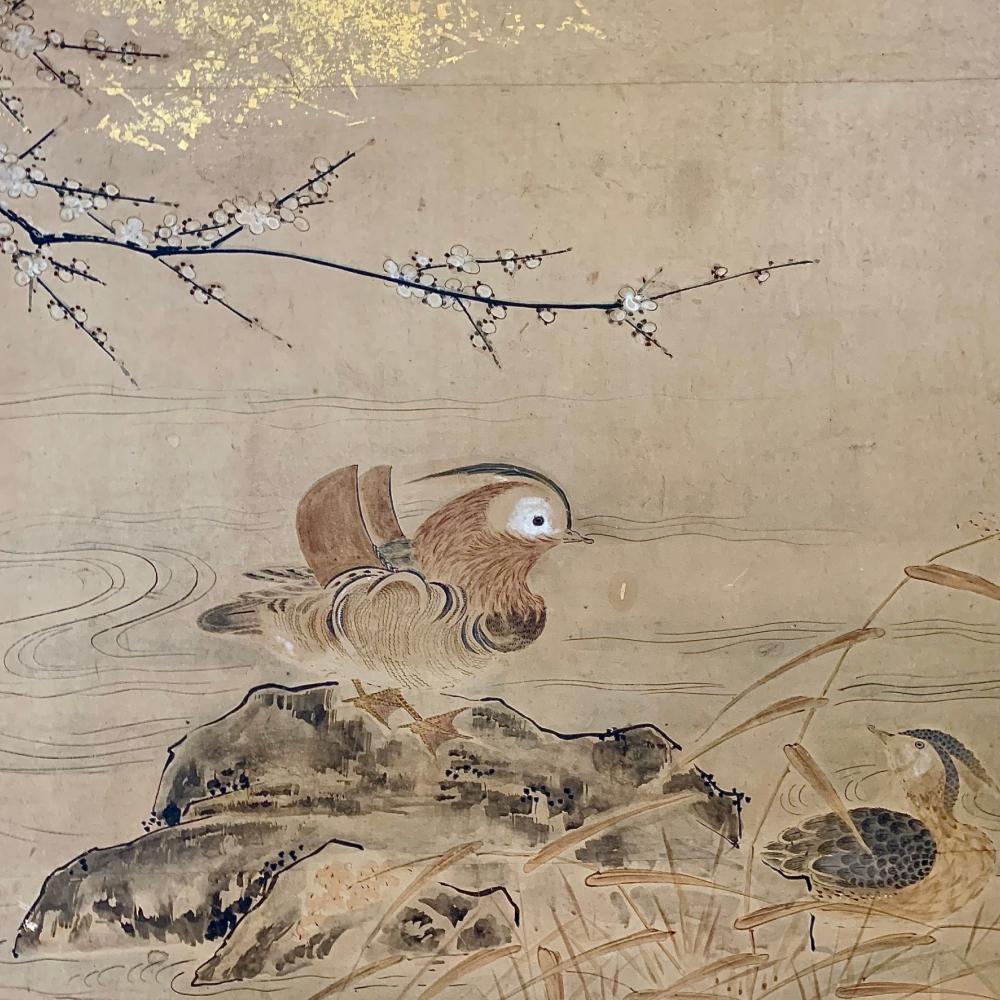 XIX secolo Schermo di transizione stagionale del periodo Edo in vendita
