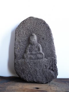Edo Period Stone Buddha/1600’s/Japanese Antique Buddha Statue/Garden Ornament