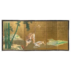 Pantallas del Tigre de Edo por Tosa Mitsusada