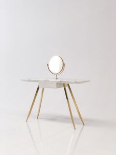 Edo Vanity, Console with Top in Marble and Metal Legs