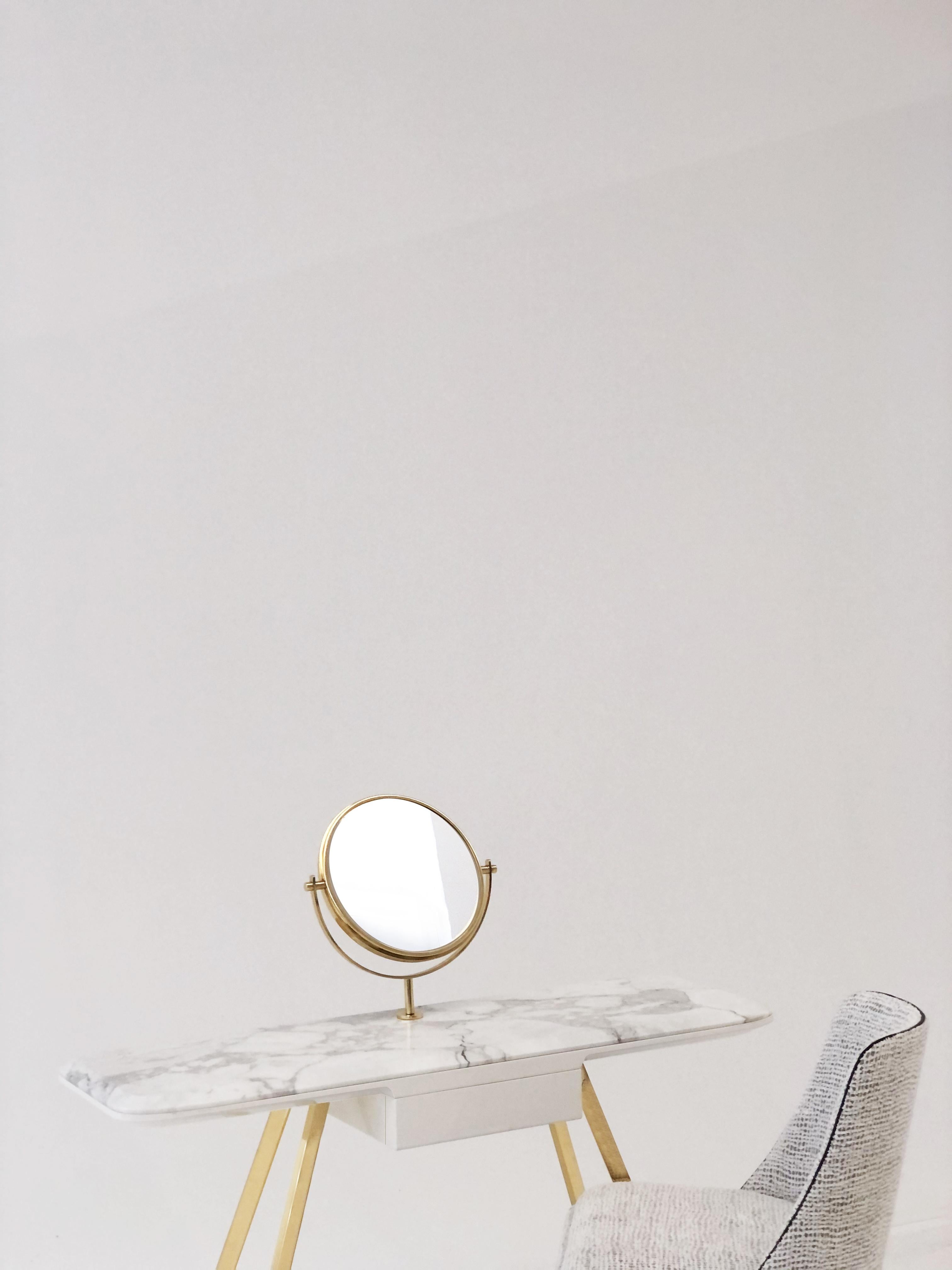 Edo Vanity, Console with Top in Marble and Metal Legs In New Condition For Sale In Milan, MI