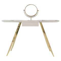 Edo Vanity, Console with Top in Marble and Metal Legs