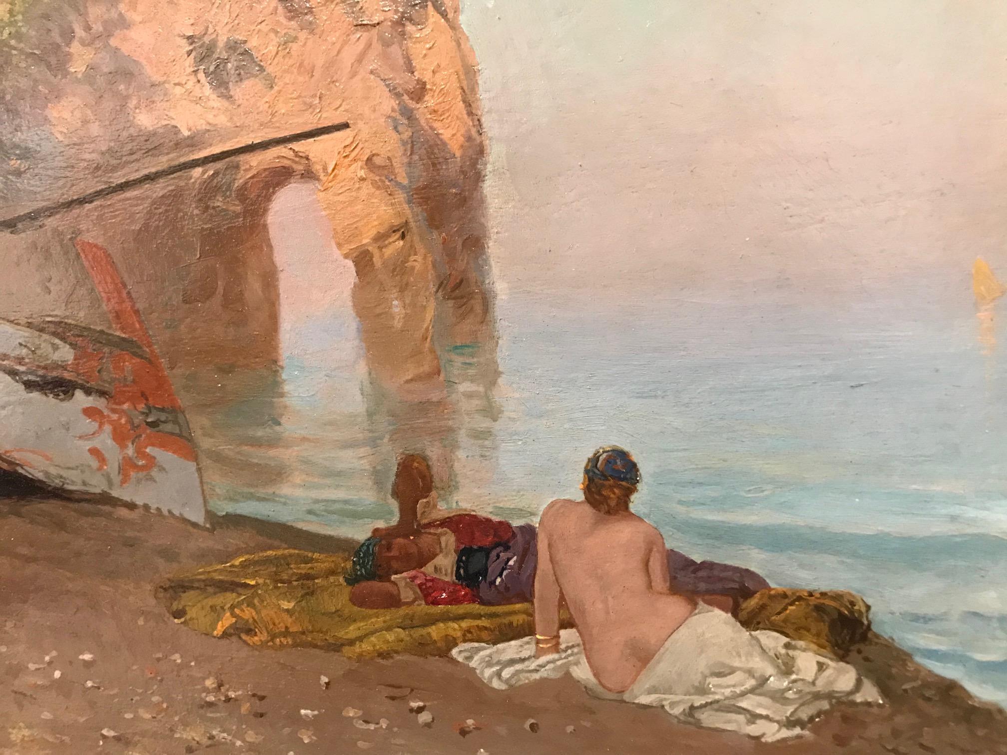 Mermaids. Edoardo Dalbono 19th Century, Italian Figurative & Landscape Painting For Sale 2