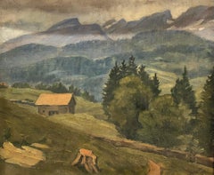 Antique Landscape of the Swiss Alps